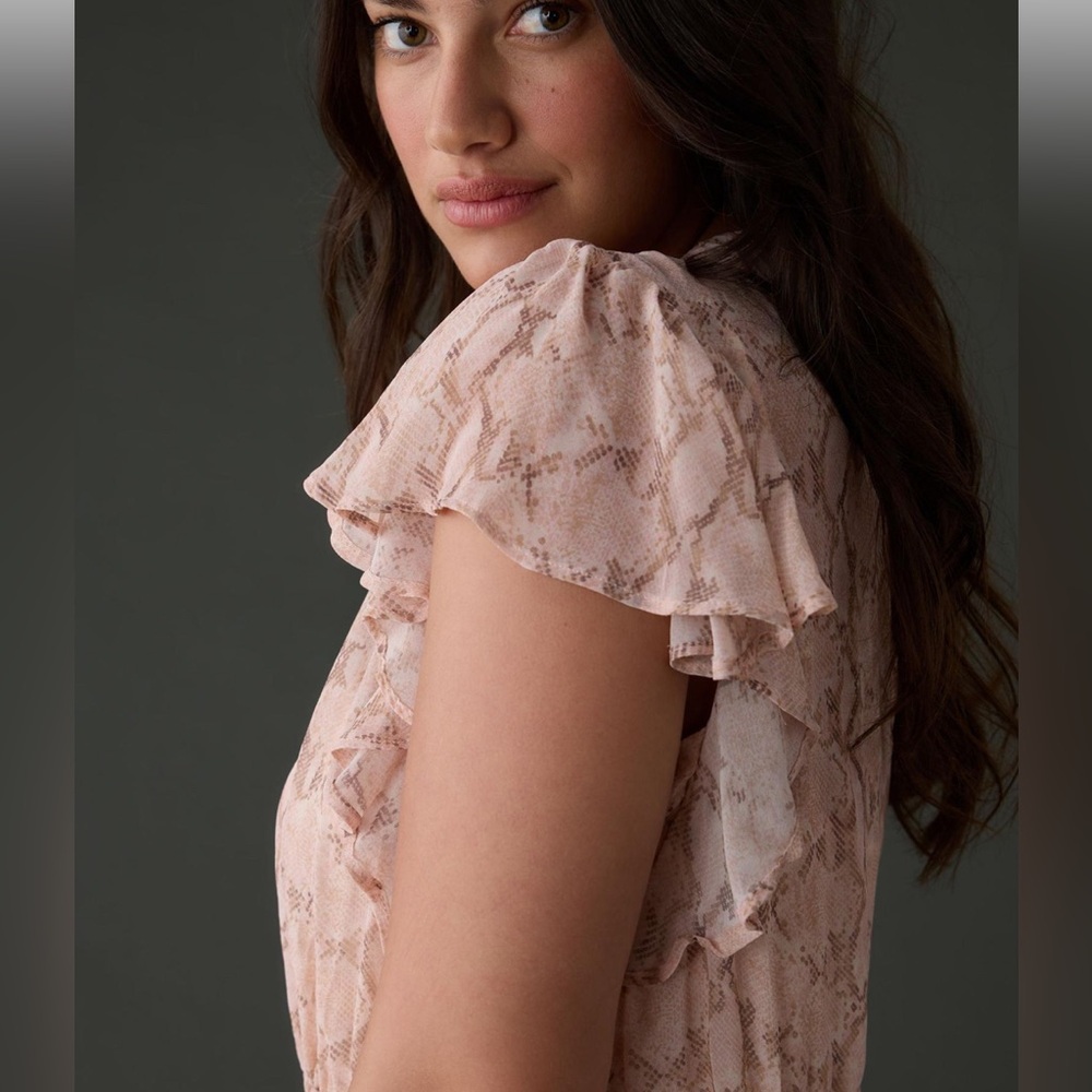 Anthropologie V-Neck Flutter-Sleeve Dress - Picture 6 of 6